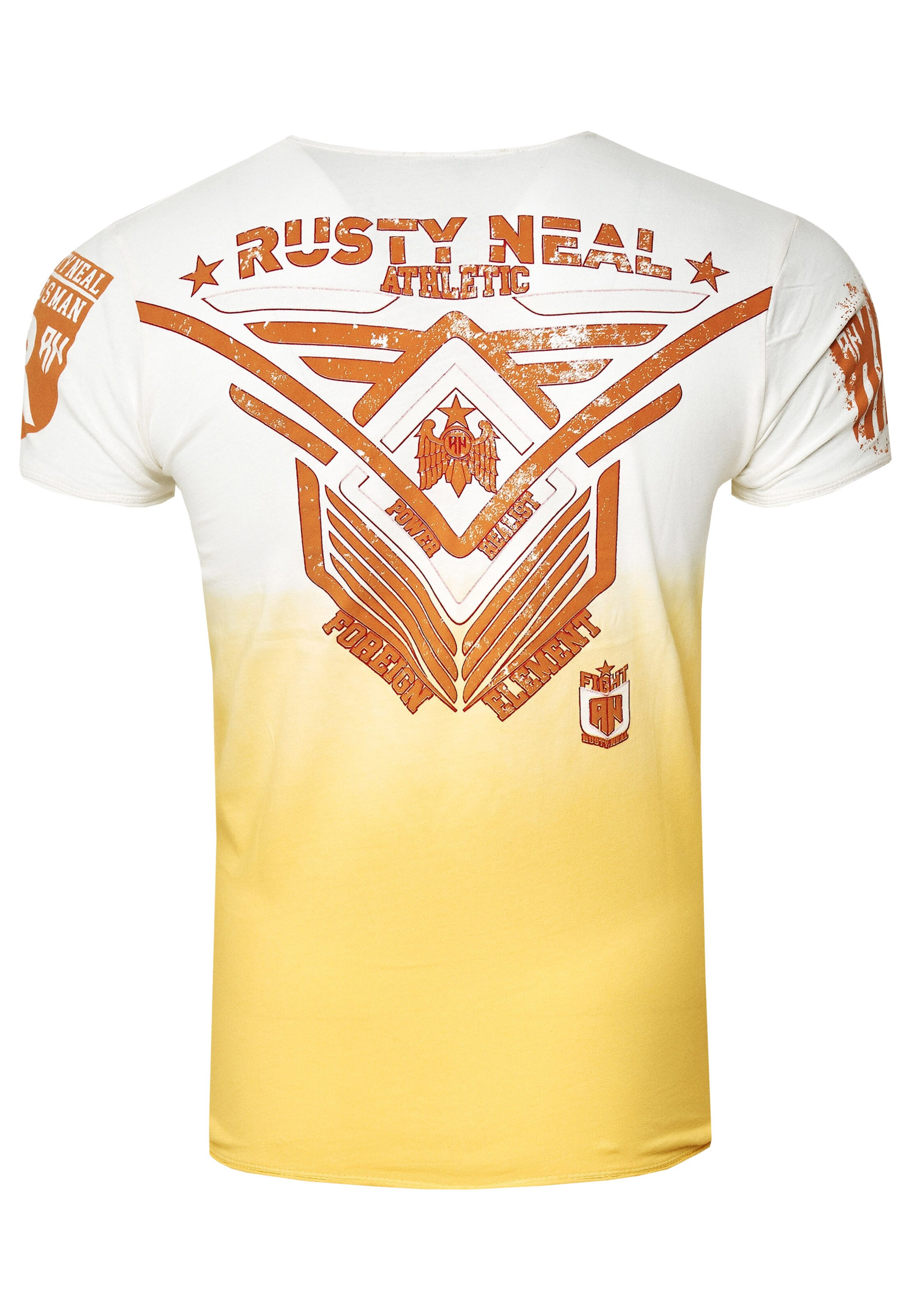 Rusty Neal T-Shirt aus formbeständiger Baumwolle in Gelb