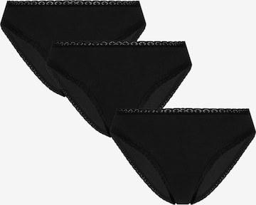 Albero Natur Panty 'Bio-Baumwoll-Slip mit Spitze – 3er Pack' in Black: front