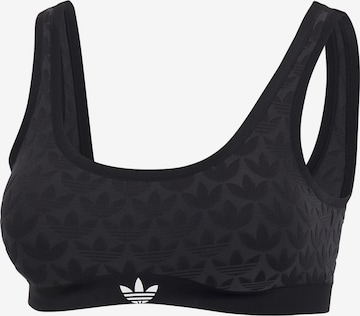 ADIDAS ORIGINALS Bustier BH 'Microterrot Monogram' in Schwarz: Vorderseite