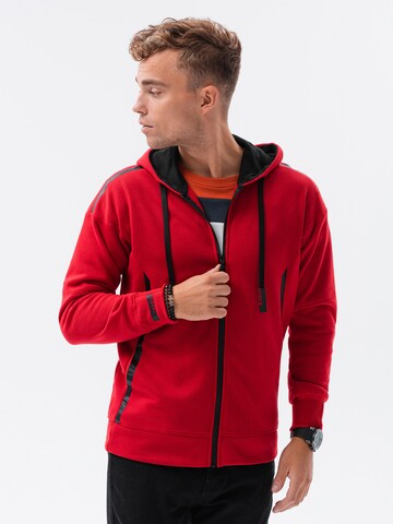 Ombre Zip-Up Hoodie 'B1076' in Red: front