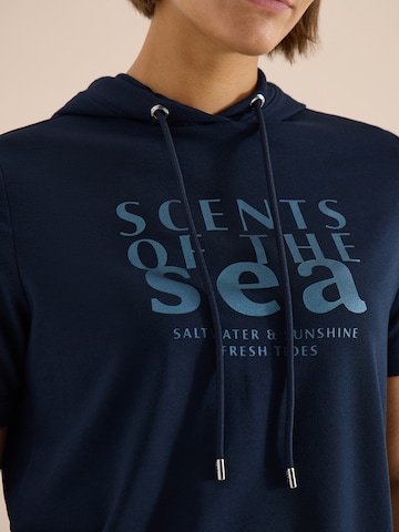 CECIL Sweatshirt 'Scents Of The Sea' in Blue