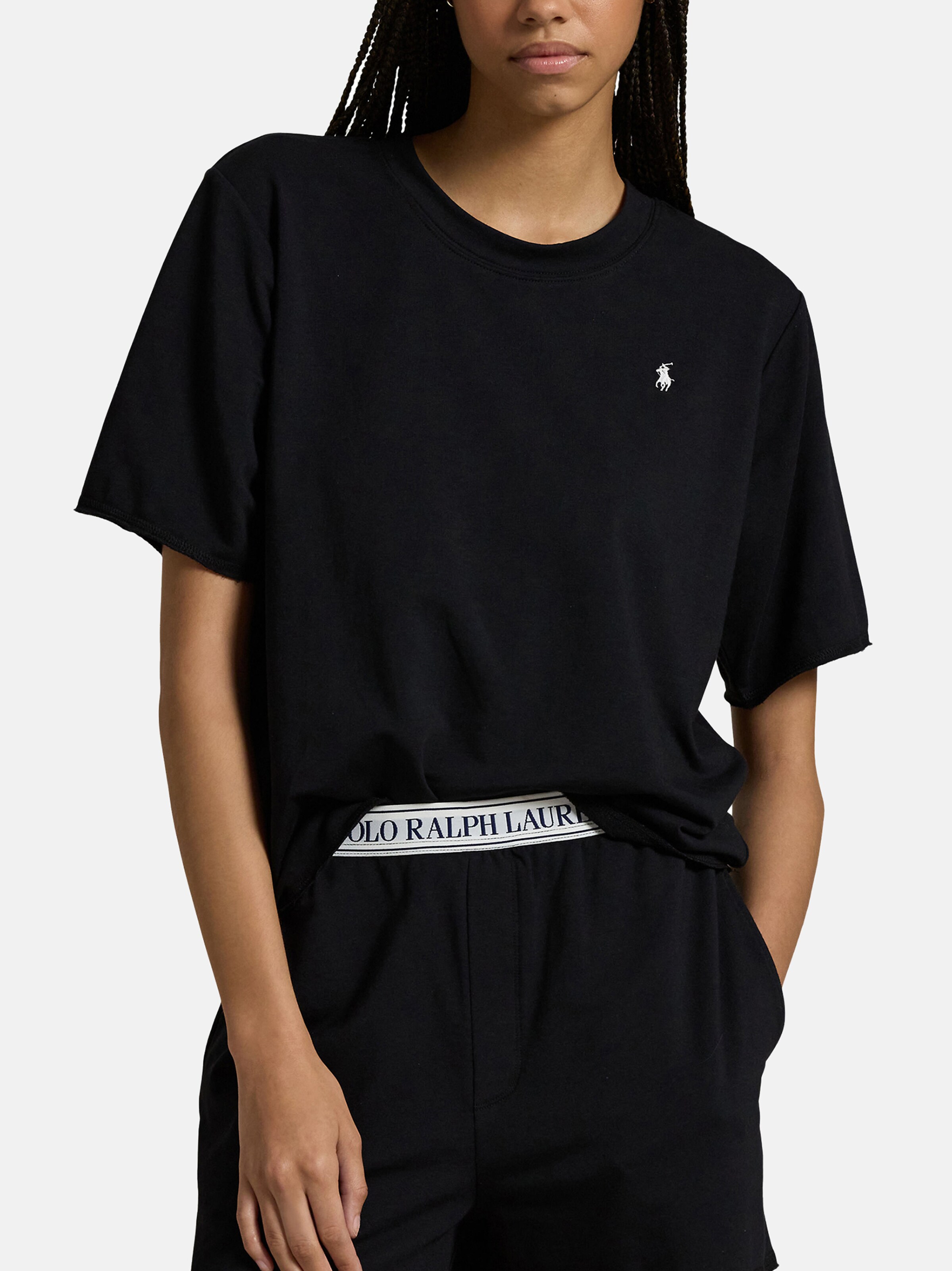 Polo Ralph Lauren Pyjama ' Club Terry ' in Zwart: voorkant