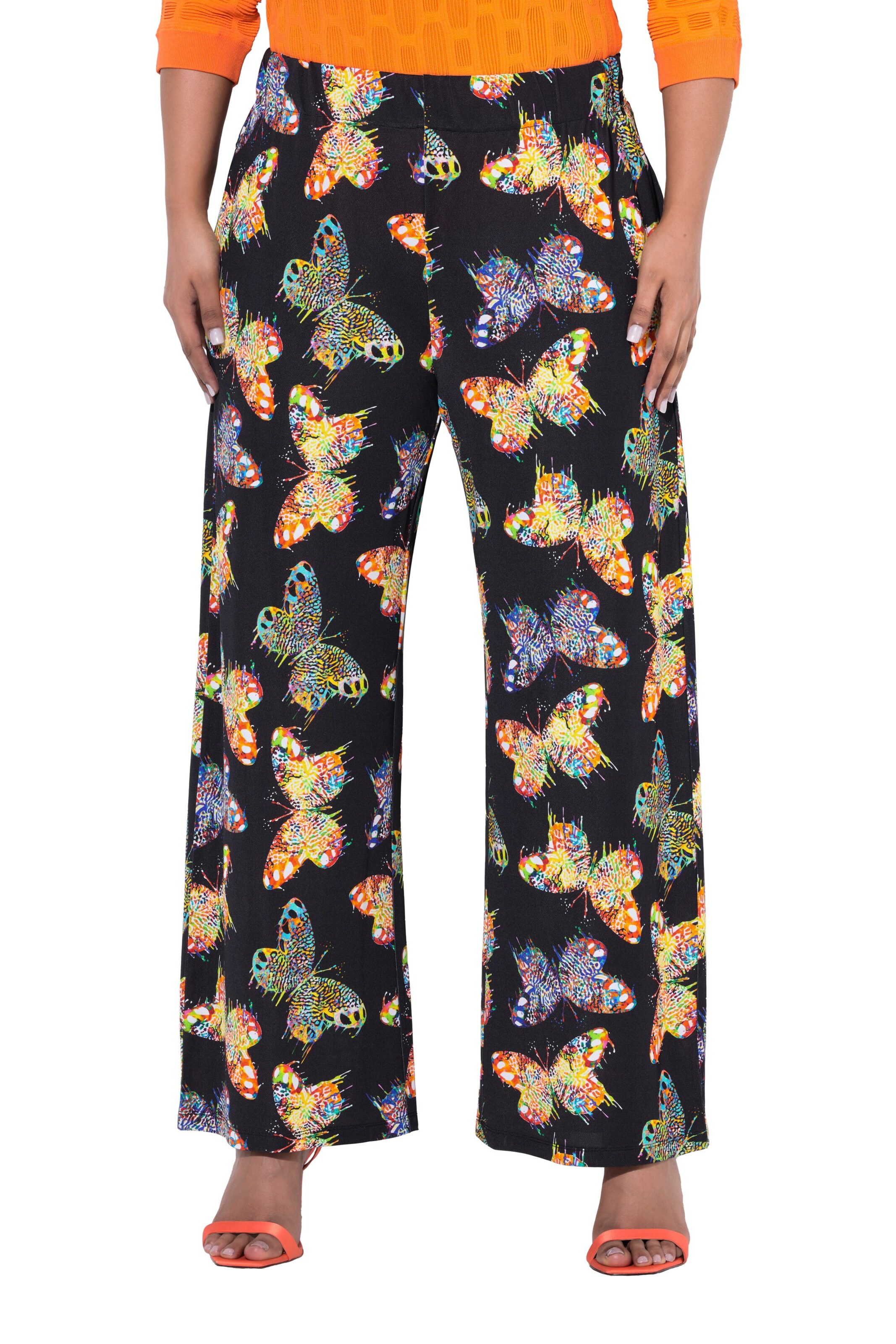 Ulla Popken Wide leg Pants in Black: front