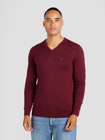 TOMMY HILFIGER Sveter 'ESSENTIAL' - Fialová: predná strana