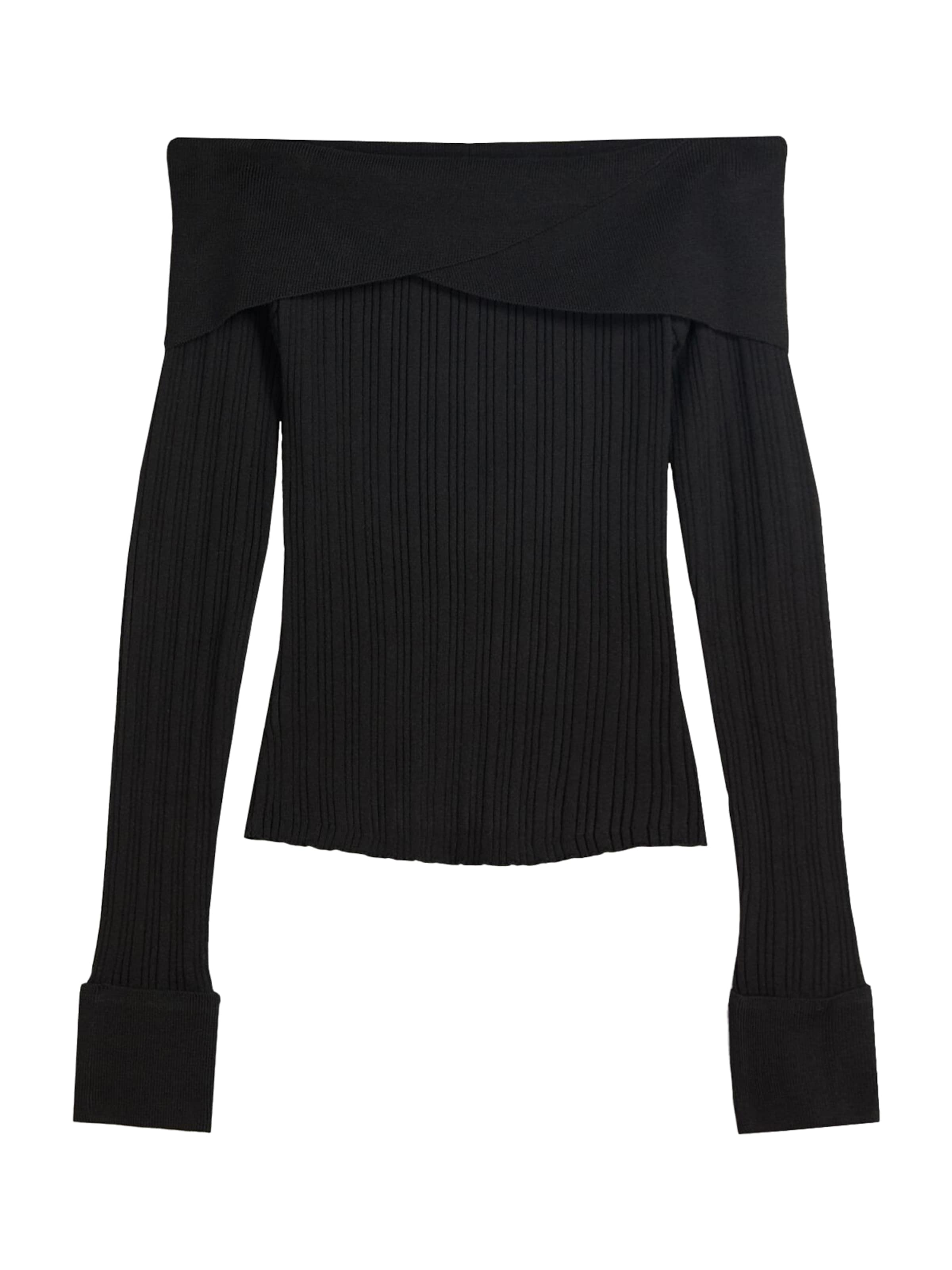 Pulover de la Bershka pe negru: față