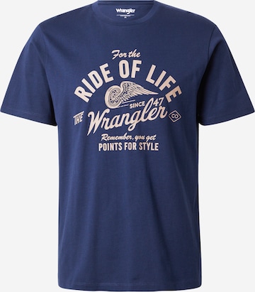 WRANGLER Tričko 'AMERICANA' - Modrá: predná strana