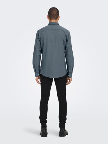Only & Sons Regular fit Button Up Shirt 'ONSAlvaro' in Blue
