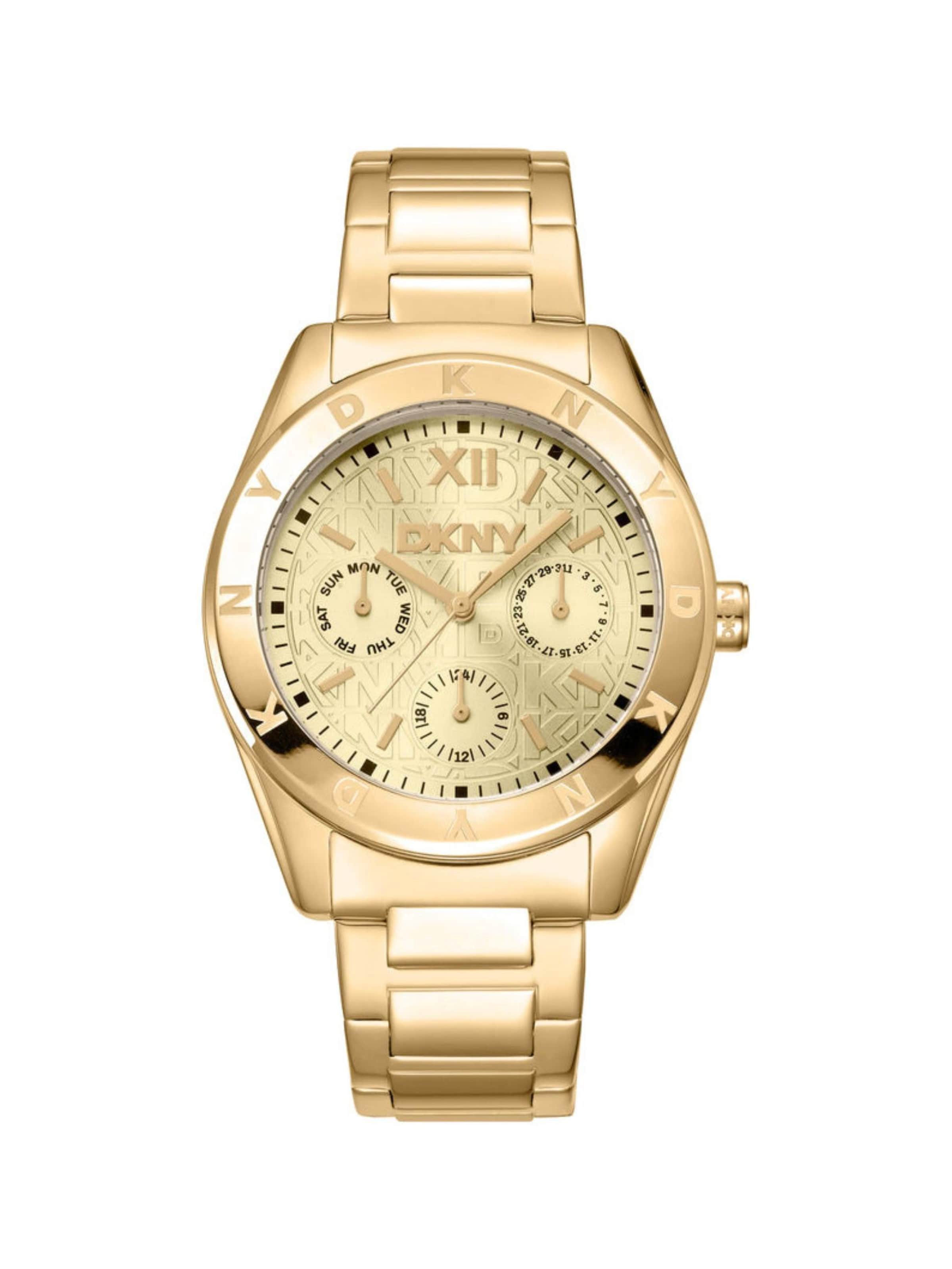 DKNY Analog Watch 'Chambers Multi' in Gold: front
