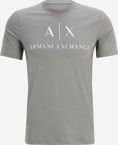 Marškinėliai '8NZTCJ' iš ARMANI EXCHANGE, spalva – pilka / balta, Prekių apžvalga