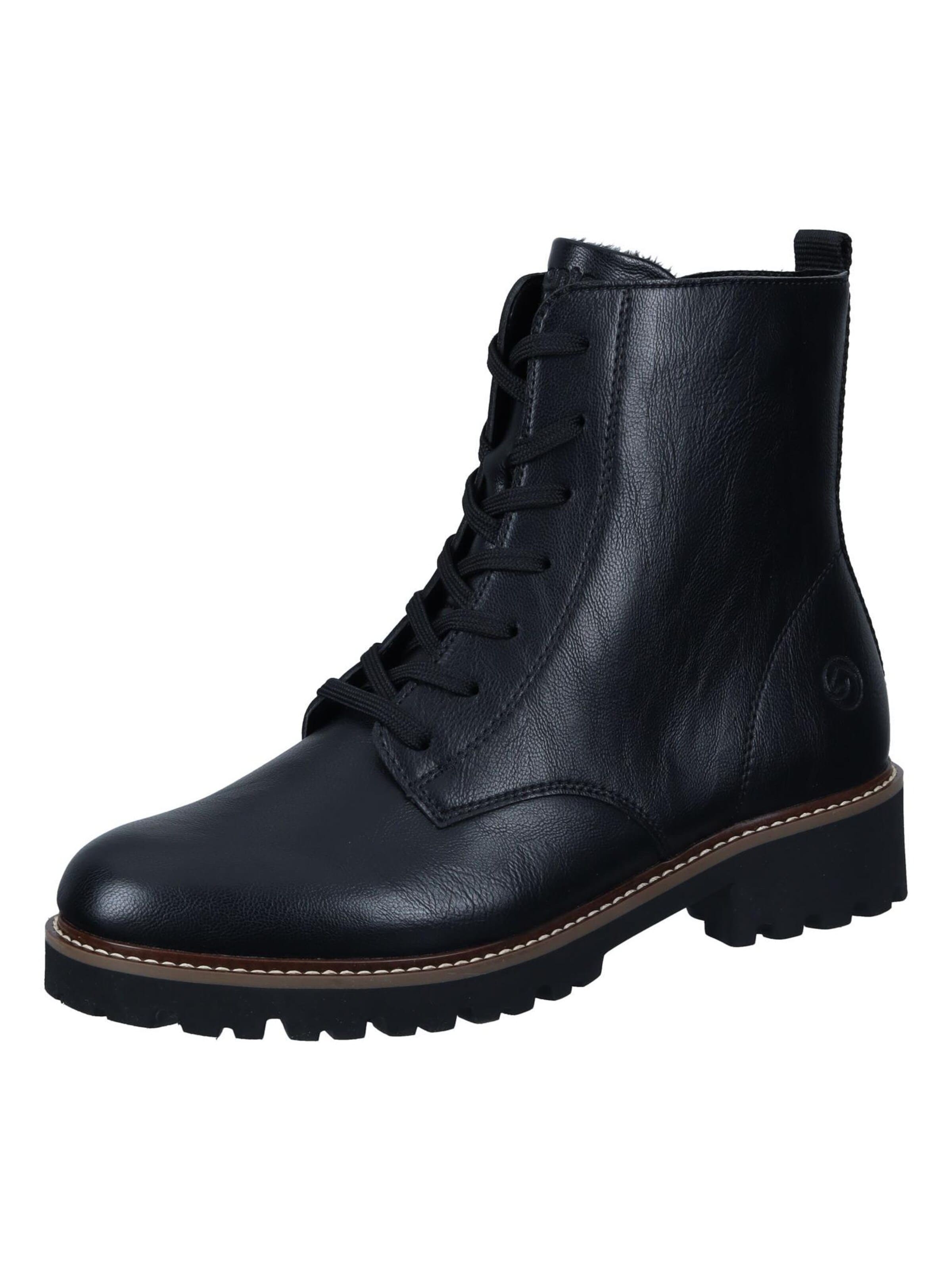 REMONTE Lace-up bootie in Black: front