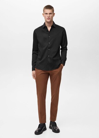 MANGO MAN Regular fit Button Up Shirt 'Adana' in Black