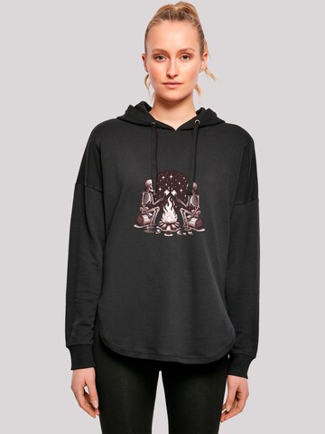 Sweat-shirt 'Skelette Lagerfeuer Marshmallow' F4NT4STIC en noir : devant