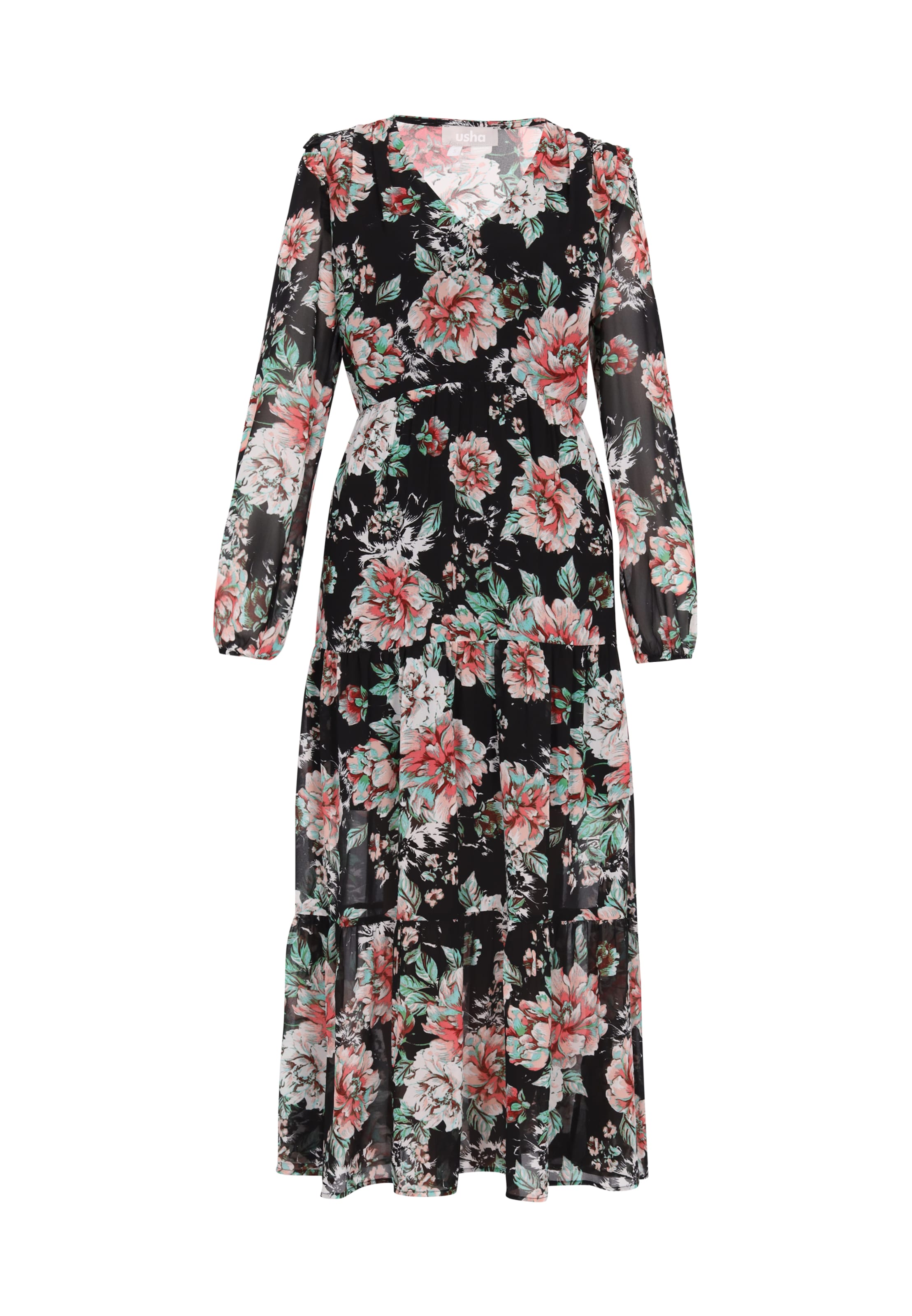 Usha Kleid in Schwarz: Vorderseite