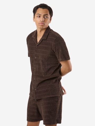 Denim Factory Comfort fit Button Up Shirt 'Resort' in Brown