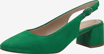 TAMARIS Slingpumps in Groen: voorkant