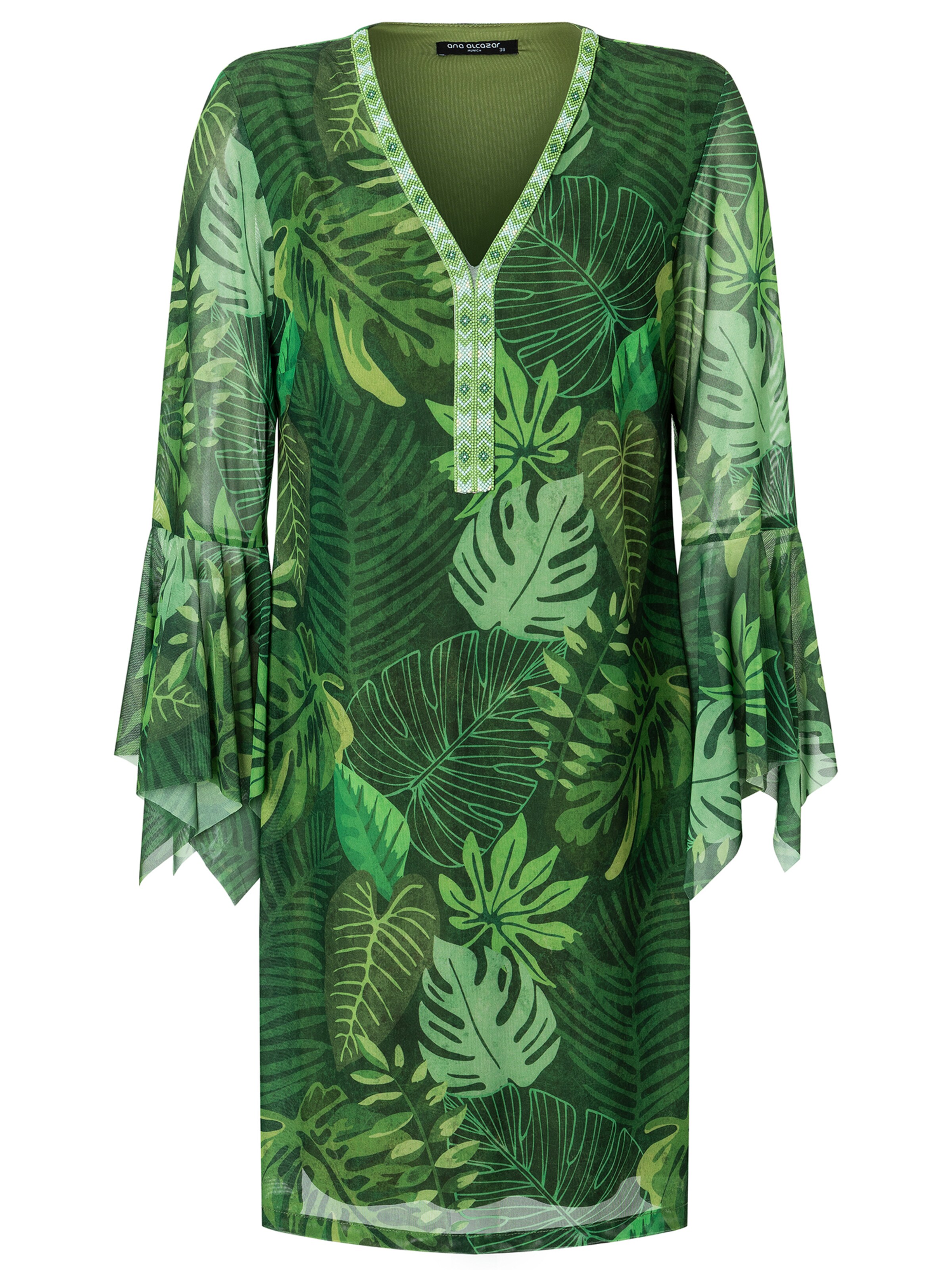 Ana Alcazar Jurk 'Zieny' in Groen: voorkant