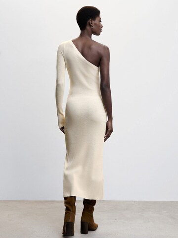 MANGO Knitted dress 'bone' in Beige