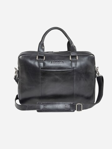 NEGOTIA Leather Laptop Bag 'Apex' in Black: front