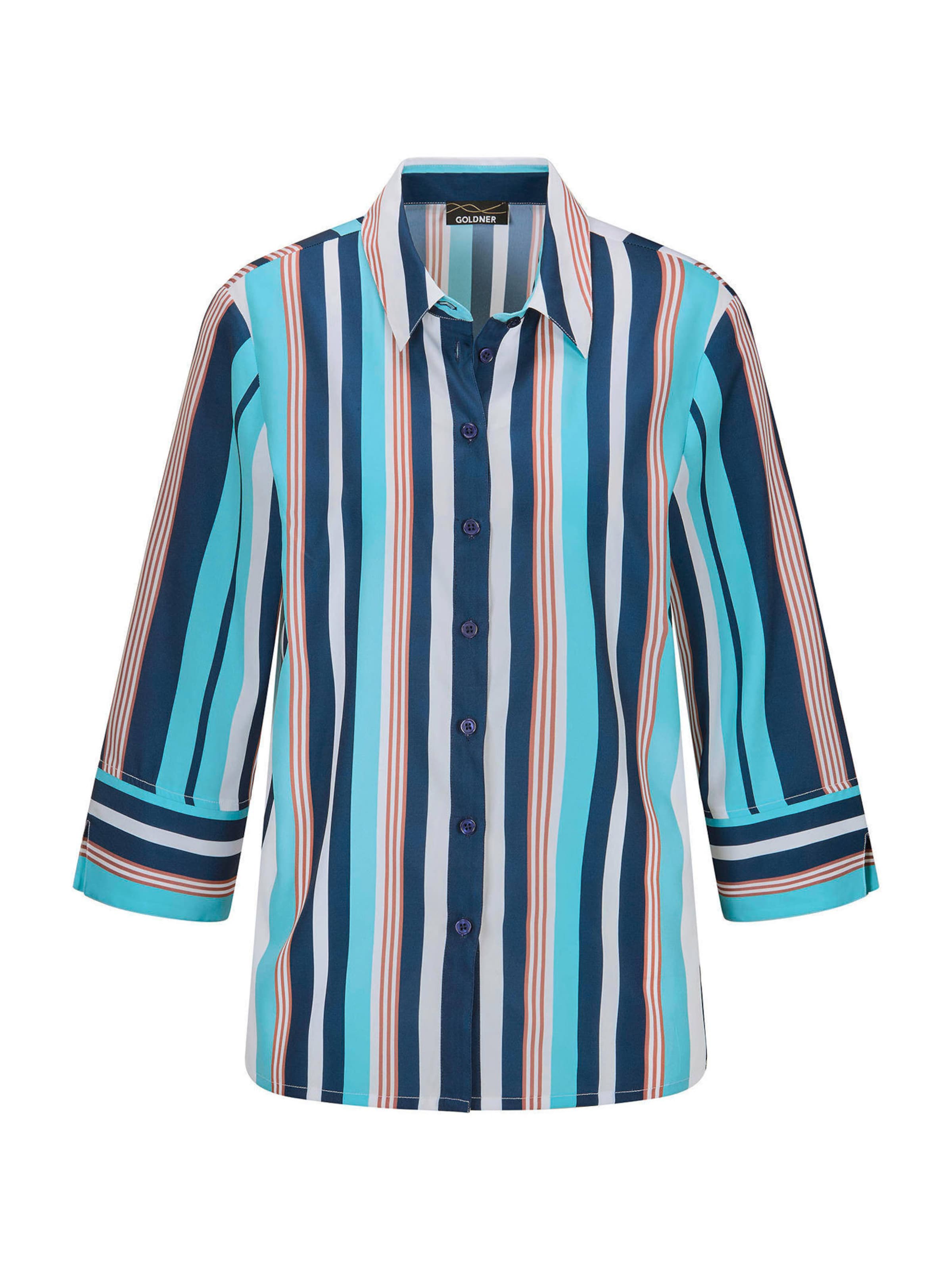 Goldner Bluse in Blau: Vorderseite