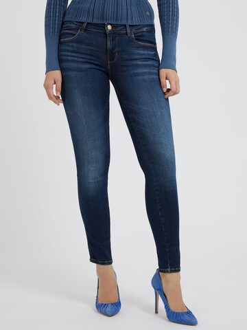 GUESS Skinny Jeans in Blauw: voorkant