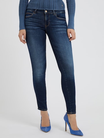 GUESS Skinny Jeans in Blauw: voorkant