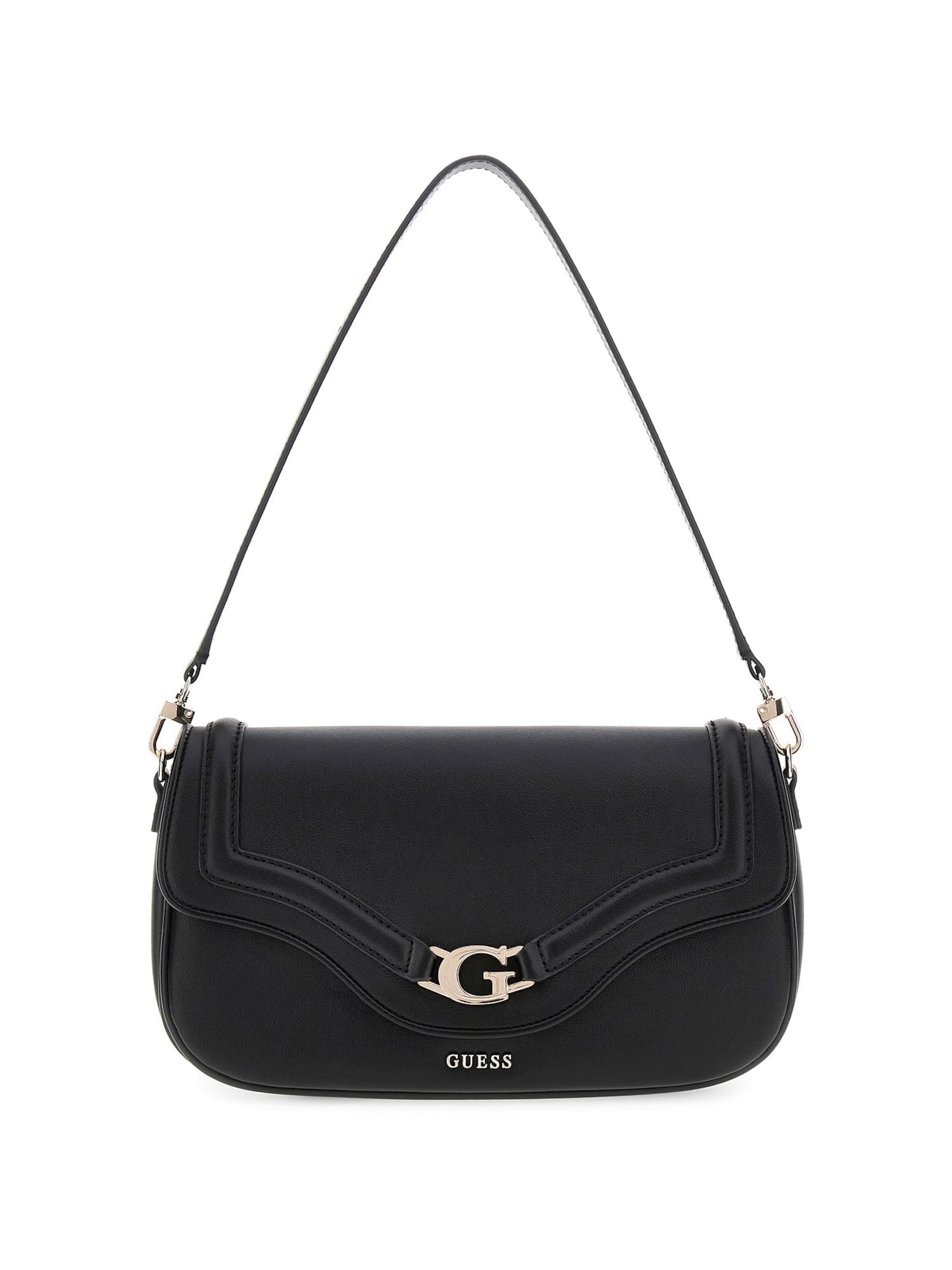 GUESS Torba na ramię 'DEA FLAP SHOULDER BAG' w kolorze czarny: przód