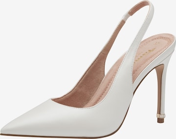 TAMARIS Slingback Pumps in White: front