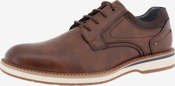 TOM TAILOR Lace-Up Shoes in Brown: front