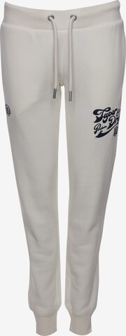 Superdry Tapered Pants 'Pride In Craft' in White: front