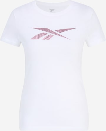 Reebok - Camisa funcionais 'Doorbuster Vector' em branco: frente