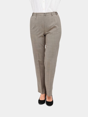 Goldner Regular Pleat-Front Pants in Beige: front