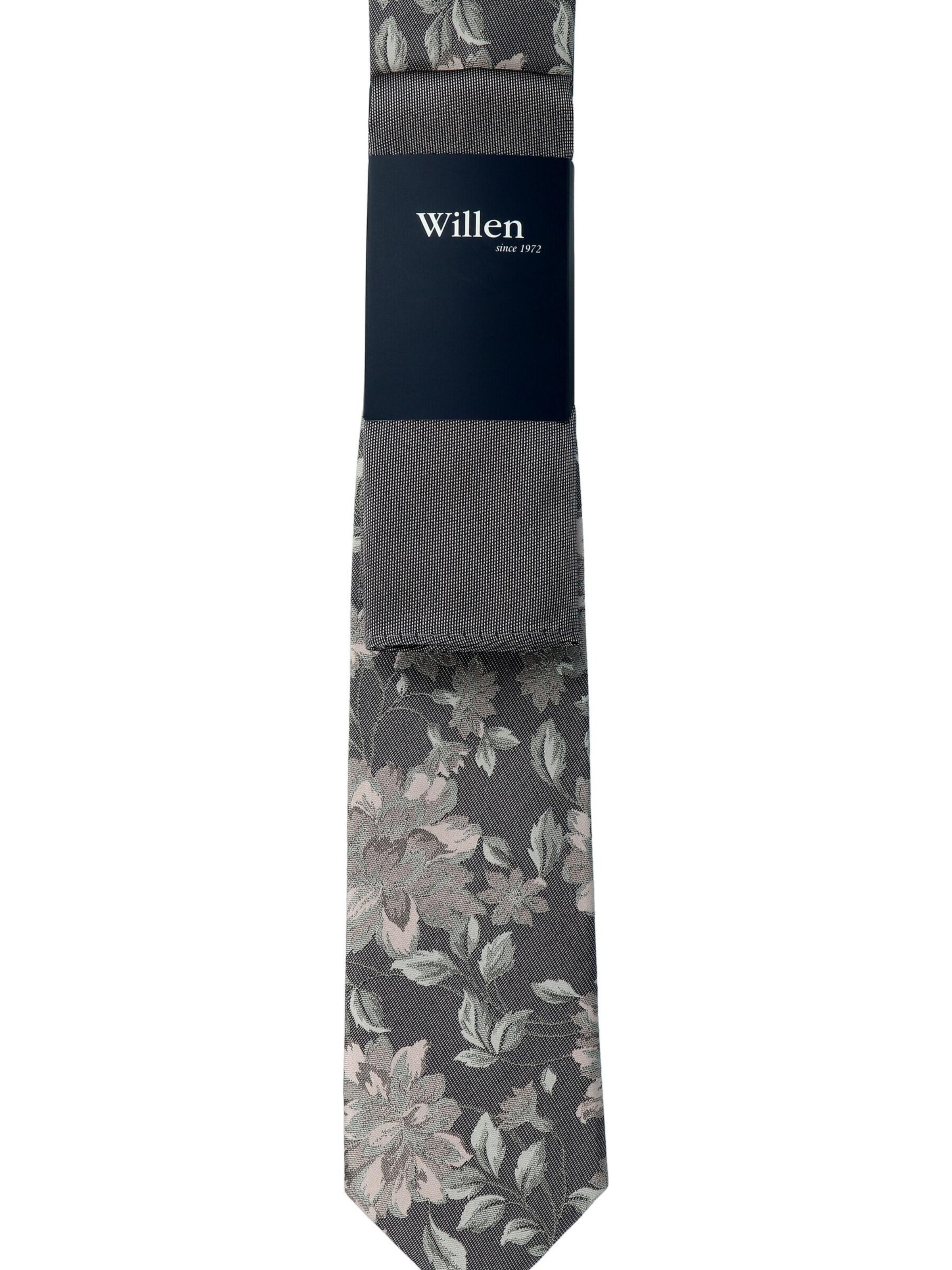 WILLEN Tie 'Floral / Uni' in Pink