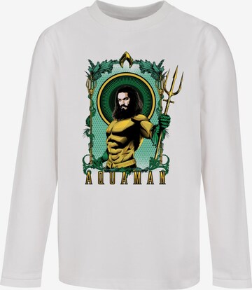 ABSOLUTE CULT Shirt 'Aquaman - Trident' in Wit: voorkant