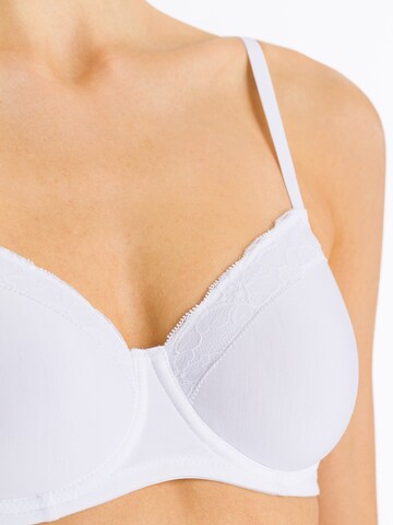 Hanro T-shirt Bra 'Cotton Lace' in White