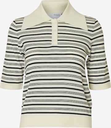 T-shirt 'SLFThea' SELECTED en blanc : devant