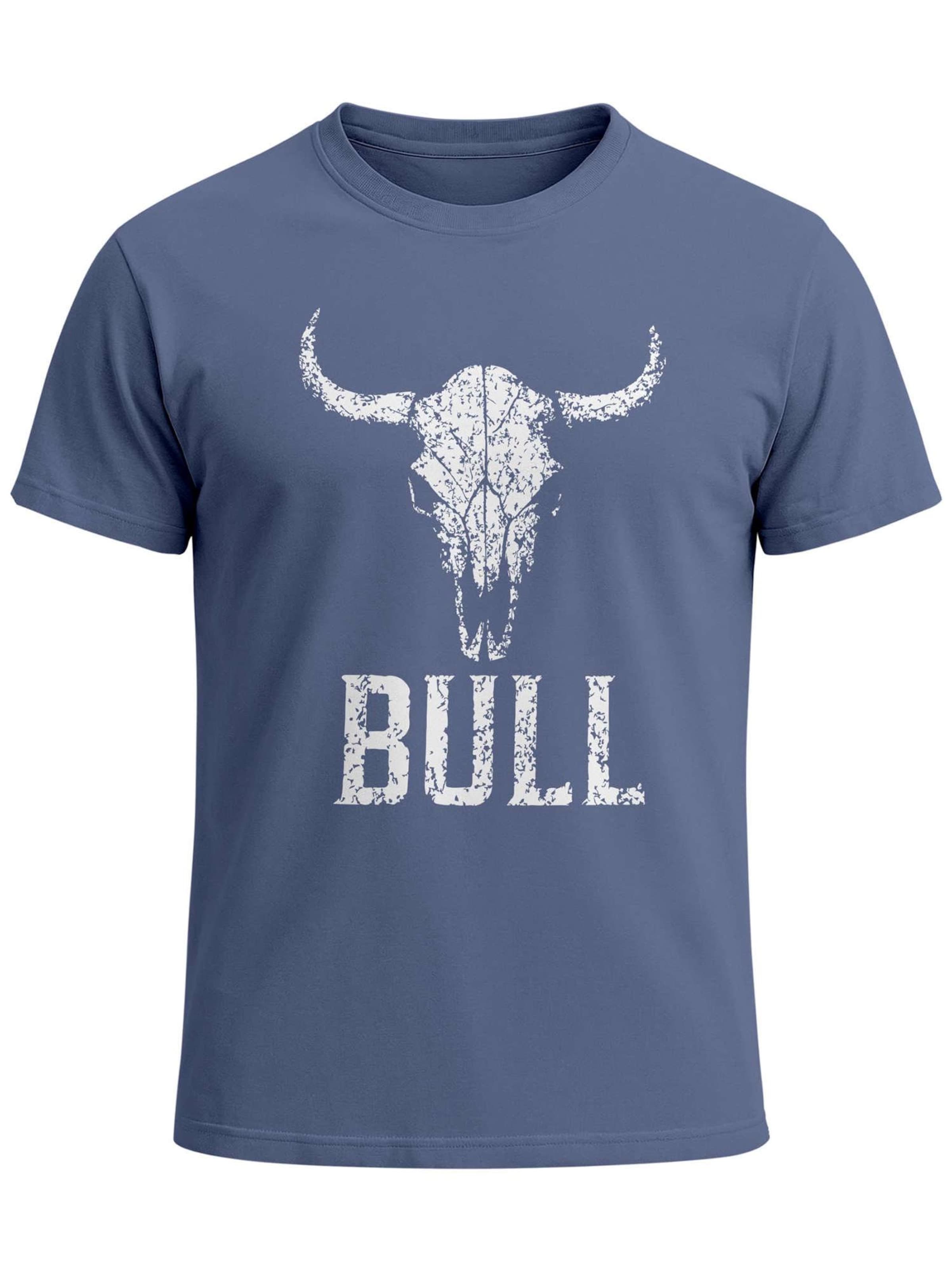 Neverless Shirt 'Bull'‌ in Blau: Vorderseite