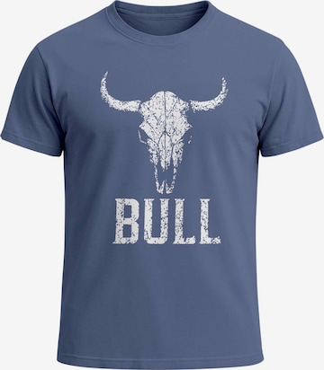 Neverless Shirt 'Bull' in Blau: Vorderseite