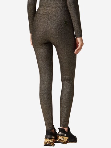 Plein Sport Skinny Leggings 'Glitter' in Gold