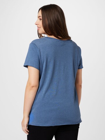 ONLY Carmakoma Тениска 'QUOTE' в синьо