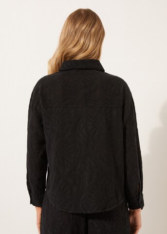 CALZEDONIA Bluse 'Jacquard' in Schwarz