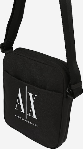 ARMANI EXCHANGE - Bolso de hombro en negro: frente