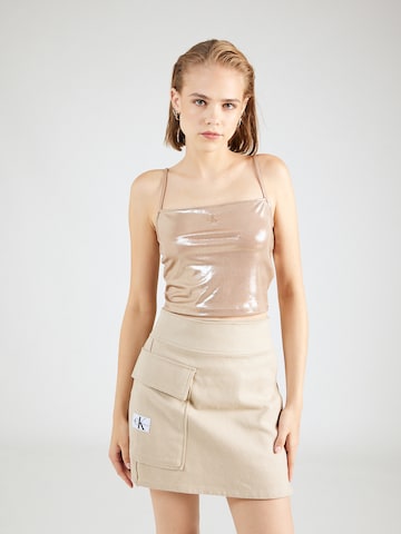 Calvin Klein Jeans Toppi värissä beige: edessä