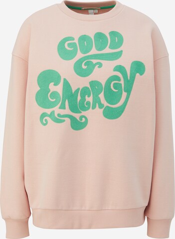 QS Sweatshirt in Roze: voorkant