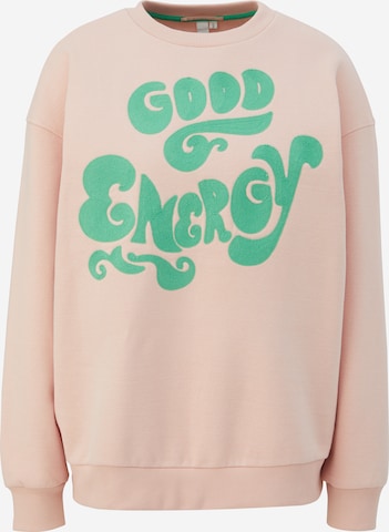 Sweat-shirt QS en rose : devant