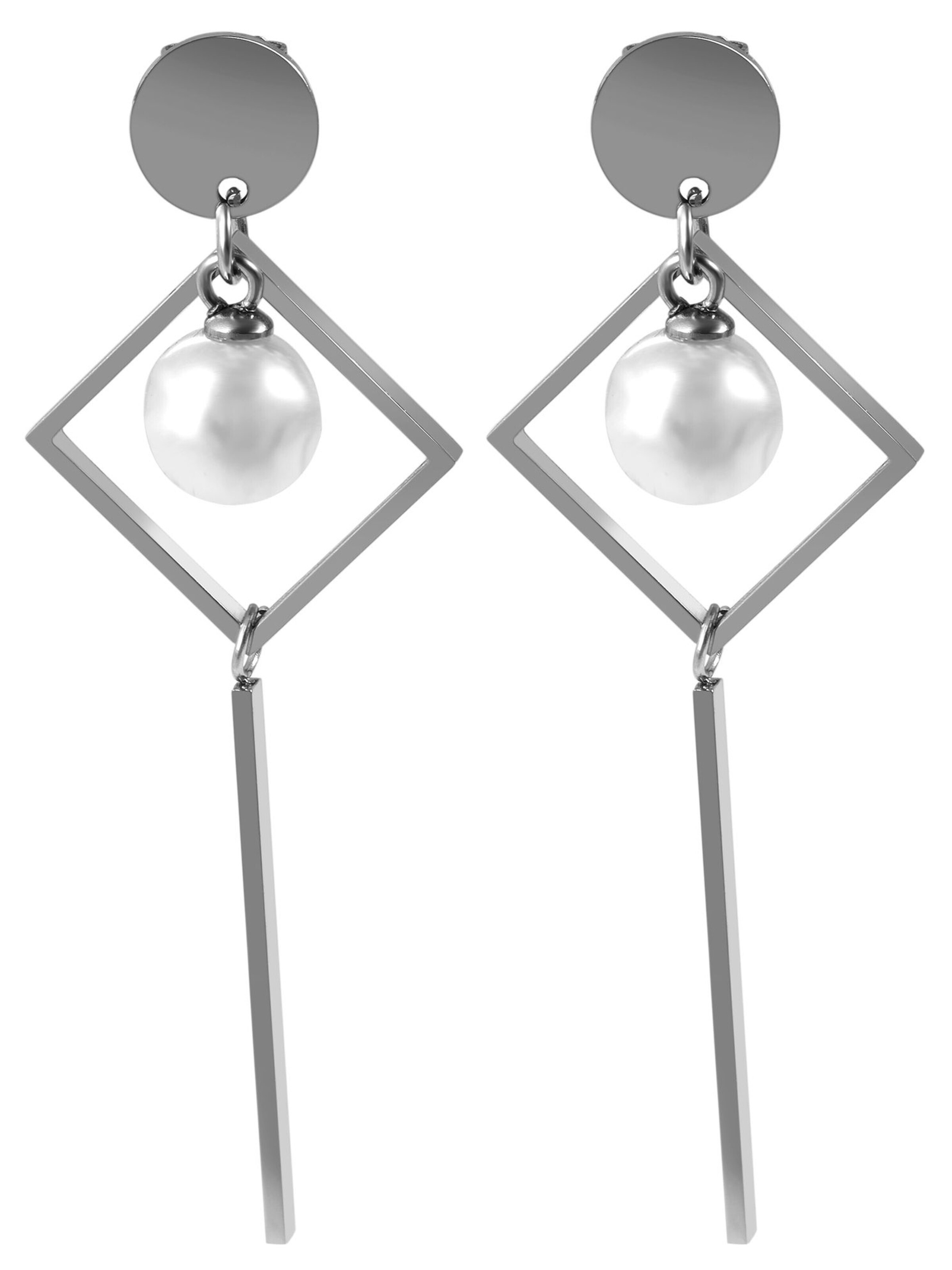 Akzent Earrings 'Paulette, langlebig' in Silver: front