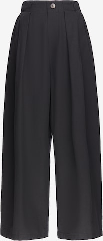 MYMO Pleat-Front Pants in Black: front