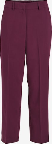 VILA Regular Trousers with creases 'Selma Ella' in Purple: front