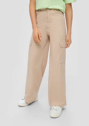 s.Oliver Wide Leg Hose in Braun: Vorderseite