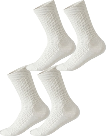 Millo Socken 'Cosy Twist' in Weiß: Vorderseite