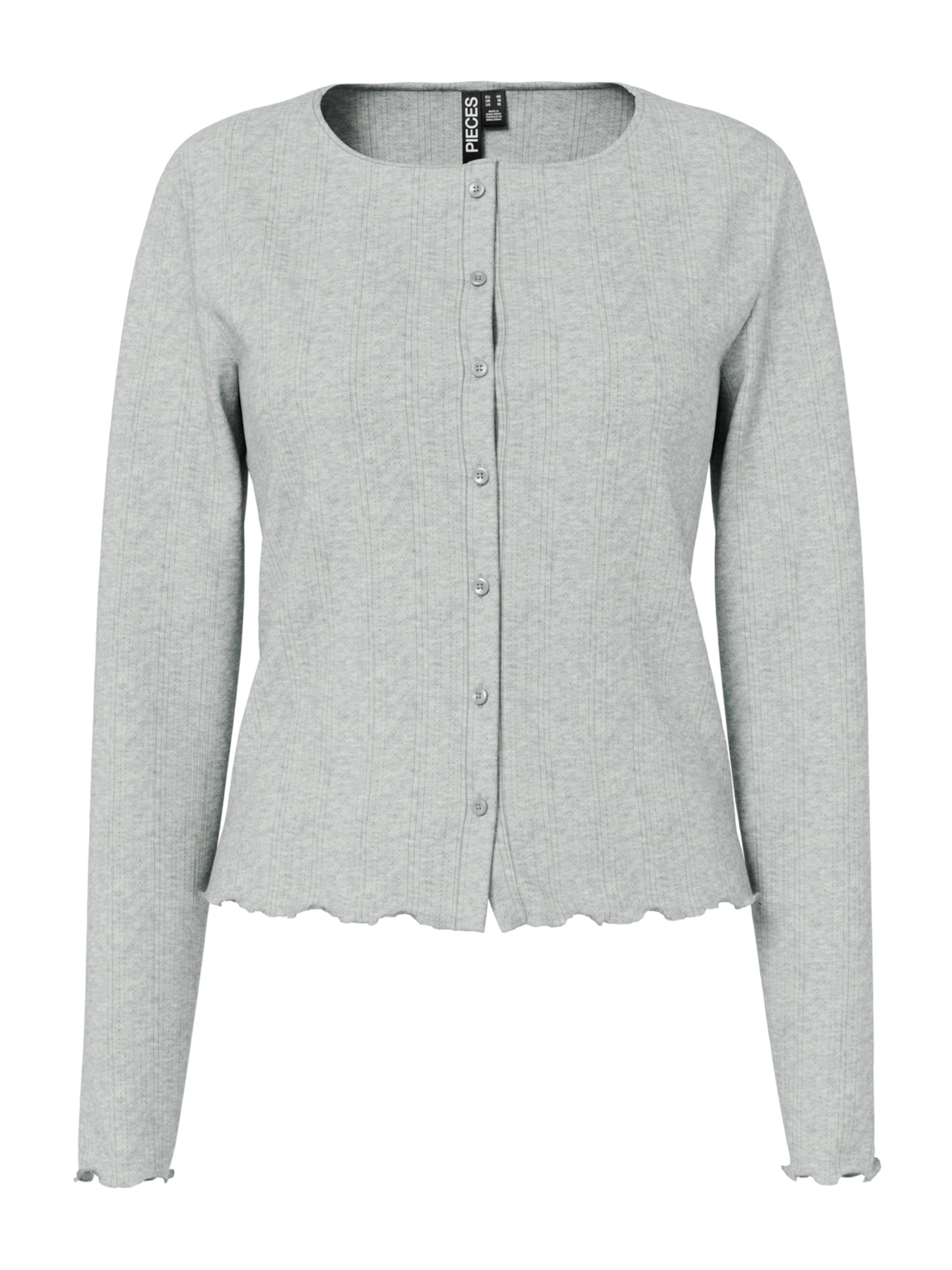 PIECES Вязаная кофта в Серый: спереди